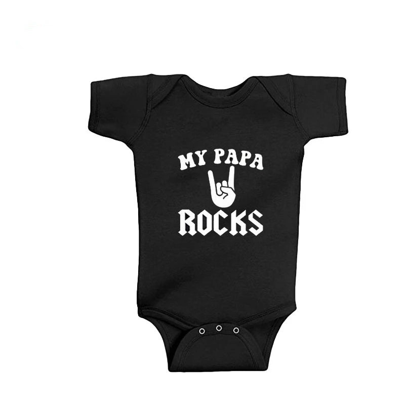 Newborn Baby Short Sleeve Cotton Baby Bodysuit Cute Baby Boy Clothes Jumpsuit Infant Outfit Baby Body Rock 0-18 Months