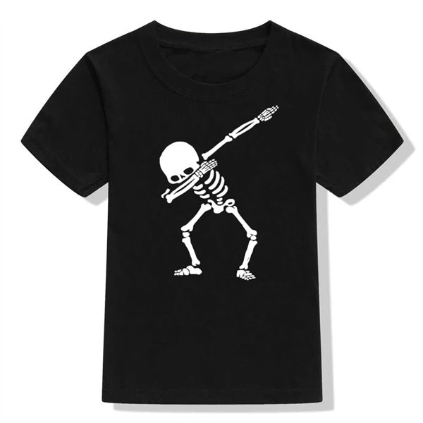 3 Colors Summer Children's T-shirt 100% Cotton Skull Print Boys T Shirt Girl Birthday T-shirt Gift Boy Clothes 2-10 Years 2021