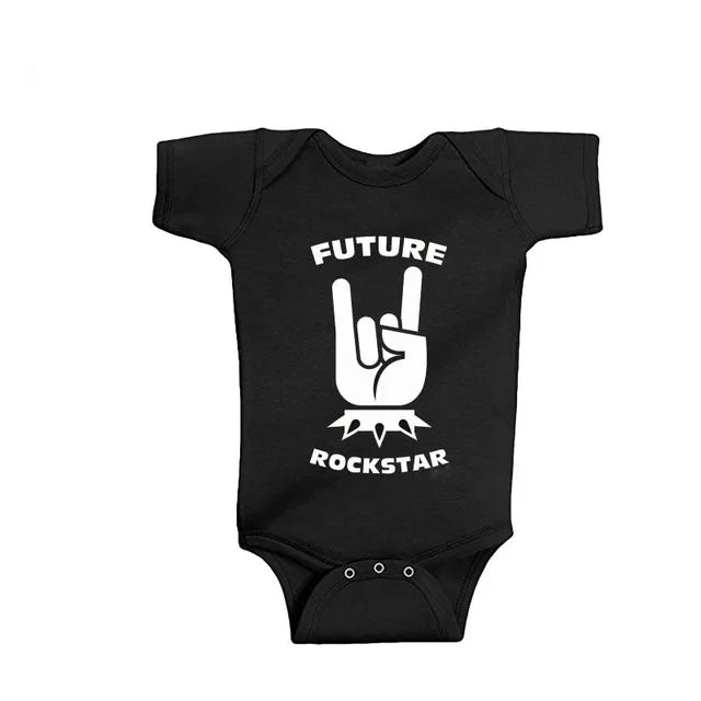 Newborn Baby Short Sleeve Cotton Baby Bodysuit Cute Baby Boy Clothes Jumpsuit Infant Outfit Baby Body Rock 0-18 Months