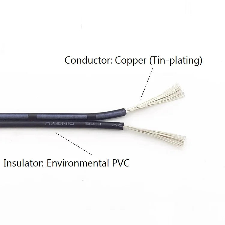 2 Pin Wire Electric Copper Cable 28 26 24 22 20 18 16 AWG LED Strip Lamp Lighting Cable PVC Extend Cord White Black Red UL2468