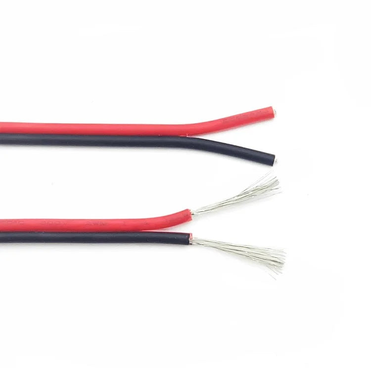 2 Pin Wire Electric Copper Cable 28 26 24 22 20 18 16 AWG LED Strip Lamp Lighting Cable PVC Extend Cord White Black Red UL2468