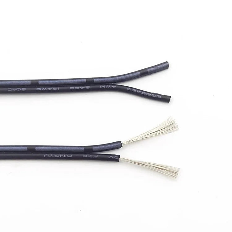 2 Pin Wire Electric Copper Cable 28 26 24 22 20 18 16 AWG LED Strip Lamp Lighting Cable PVC Extend Cord White Black Red UL2468