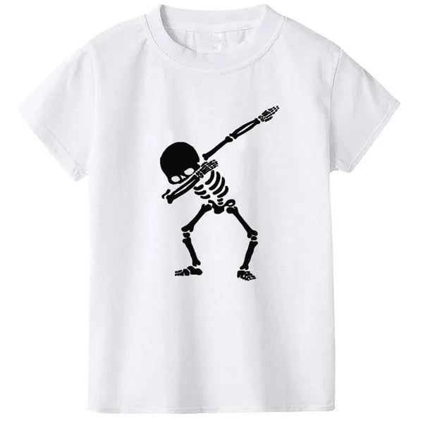 3 Colors Summer Children's T-shirt 100% Cotton Skull Print Boys T Shirt Girl Birthday T-shirt Gift Boy Clothes 2-10 Years 2021