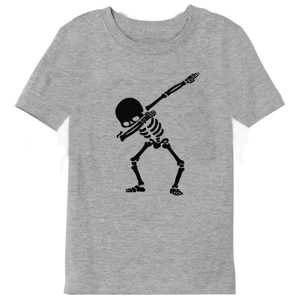 3 Colors Summer Children's T-shirt 100% Cotton Skull Print Boys T Shirt Girl Birthday T-shirt Gift Boy Clothes 2-10 Years 2021