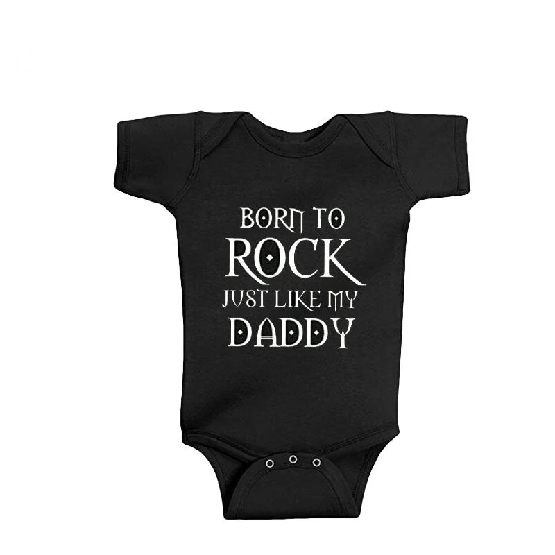 Newborn Baby Short Sleeve Cotton Baby Bodysuit Cute Baby Boy Clothes Jumpsuit Infant Outfit Baby Body Rock 0-18 Months