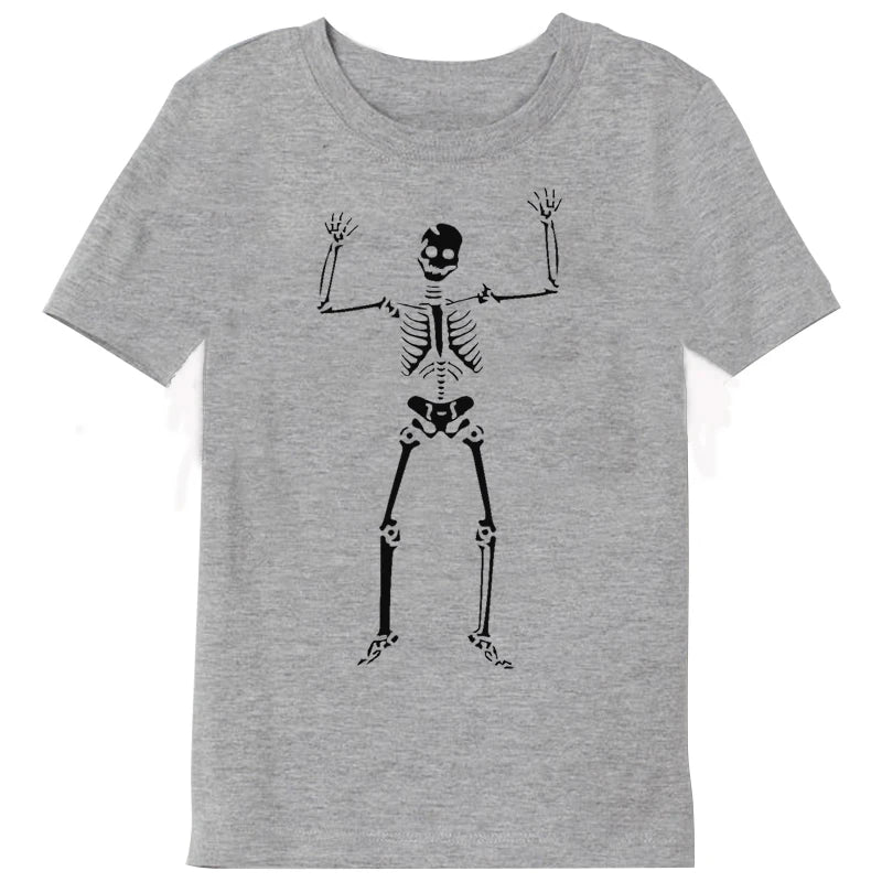 3 Colors Summer Children's T-shirt 100% Cotton Skull Print Boys T Shirt Girl Birthday T-shirt Gift Boy Clothes 2-10 Years 2021