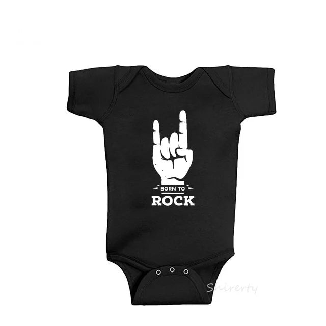 Newborn Baby Short Sleeve Cotton Baby Bodysuit Cute Baby Boy Clothes Jumpsuit Infant Outfit Baby Body Rock 0-18 Months