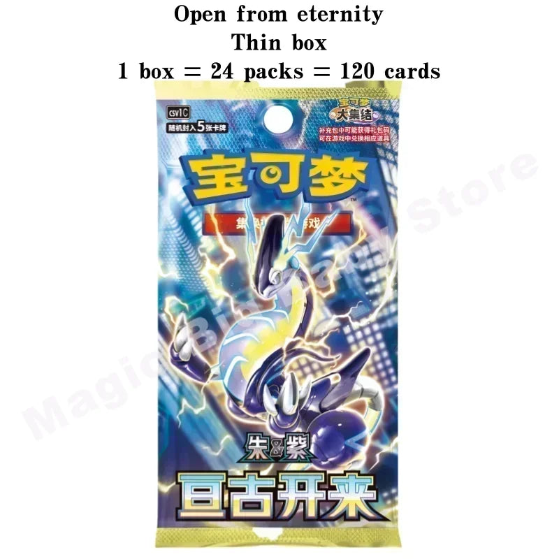 Original Genuine Pokemon Trading PTCG Cards Chinese 9.0 Zhu&Purple Collected 151 Trip Open From Eternity Booster Pack Child Gift
