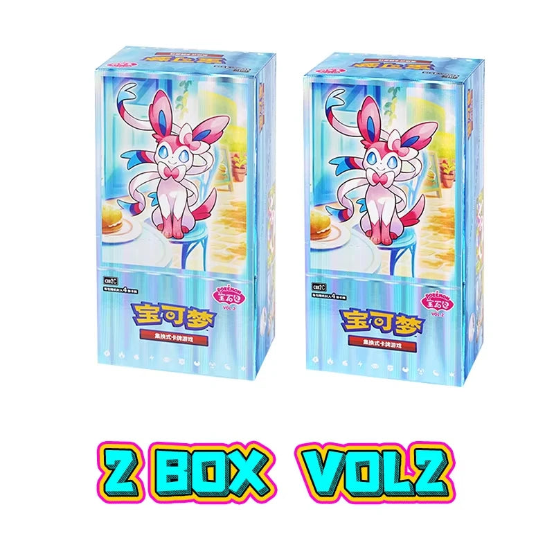 In Stock Original Cards Gem Pack Vol 2 & 3 Scarlet and Violet Eevee Vol 3 Trading Card Chinese PTCG Bag Box Toys Collection Gift