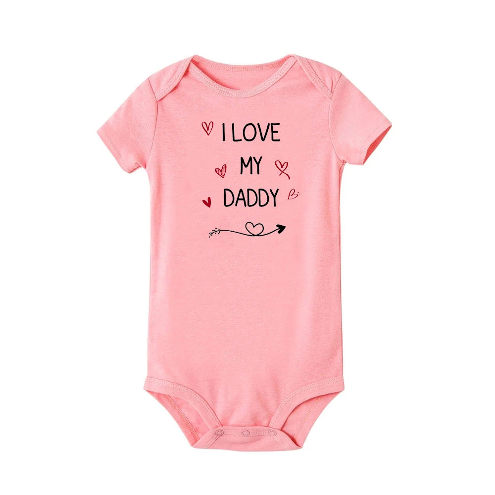 I Love My Daddy Toddler Boys Girls Summer Short Sleeve Bodysuit Gender Neutral Baby Romper Infant Clothes Father's Day Best Gift