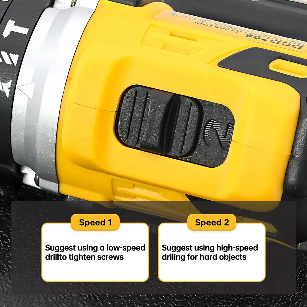 Dewalt DCD796 2000RPM Cordless Electric Drill Brushless Driver Adjustable Speed Impact Hand Drill Rechargeable Power Tools