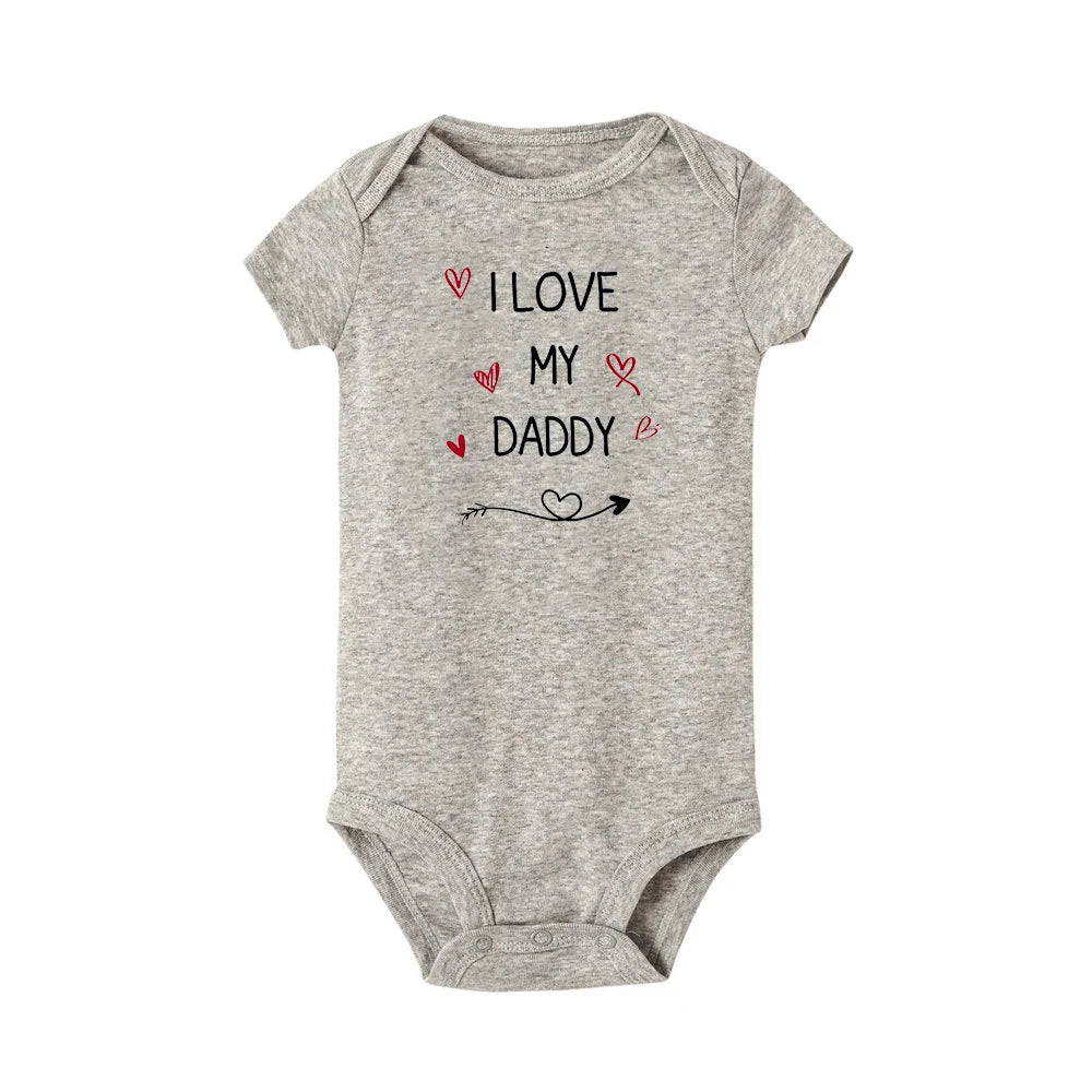 I Love My Daddy Toddler Boys Girls Summer Short Sleeve Bodysuit Gender Neutral Baby Romper Infant Clothes Father's Day Best Gift
