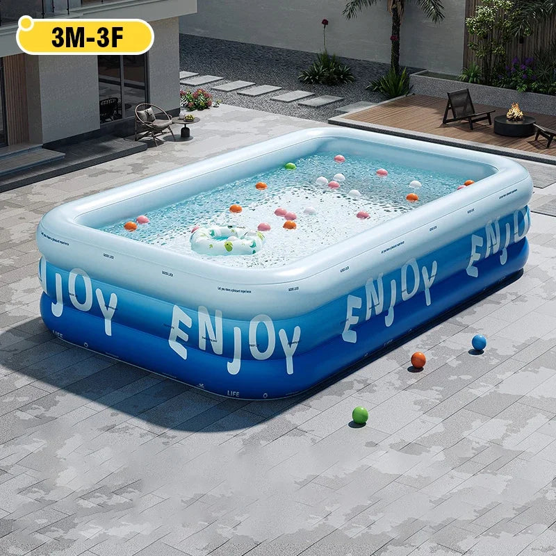 Inflatable Pool 3/2.6/2.1M Large Family Pools Swimming Pool with Canopy Children's Outdoor Removable Basen Toys for Kids Adult