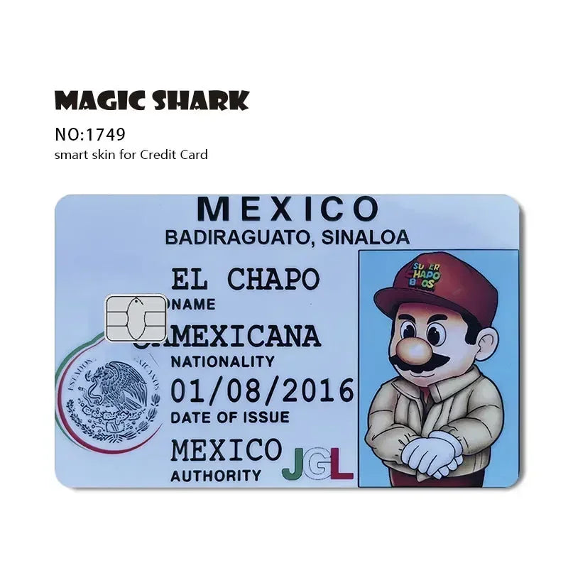 Hot Sale Yogioh Spongbob Food Coupon Mexico Money Super Mario No Fade Skin Sticker Film for Credit Card Debit Card