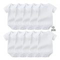 10 Pcs Baby Bodysuits Newborn Jumpsuits Wholesale Summer Body Toddlers Jumpers Onesies Basic Solid Growings Grows Sleepsuits