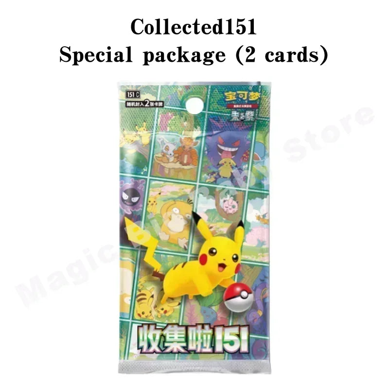 Original Genuine Pokemon Trading PTCG Cards Chinese 9.0 Zhu&Purple Collected 151 Trip Open From Eternity Booster Pack Child Gift