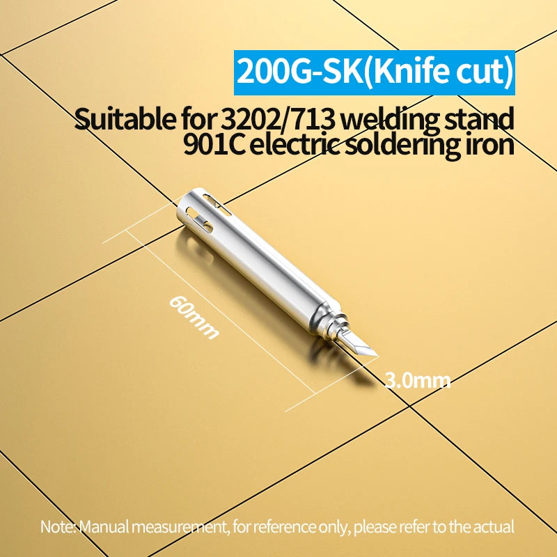 200G Soldering Tips I/B/SK/K/2C/1.6D/2.4D/3.2D/4.2D Soldering Iron Tips compatibility QUICK 3202 Station Replacement Repair Tool
