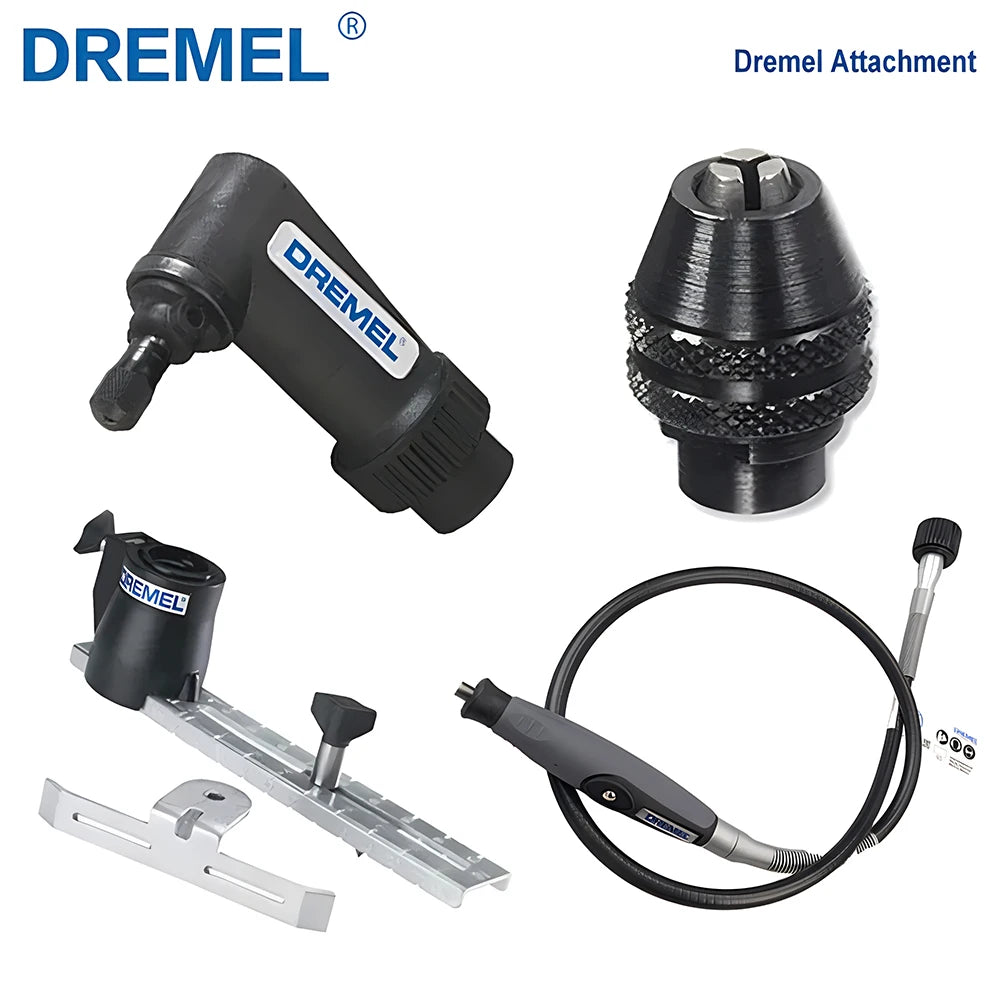 Dremel Accessories for Rotary Tool 4486 Keyless Chuck 225-1 Flexible Shaft 575 Right Angle Adapter 678-1 Guideway Pro Attachment