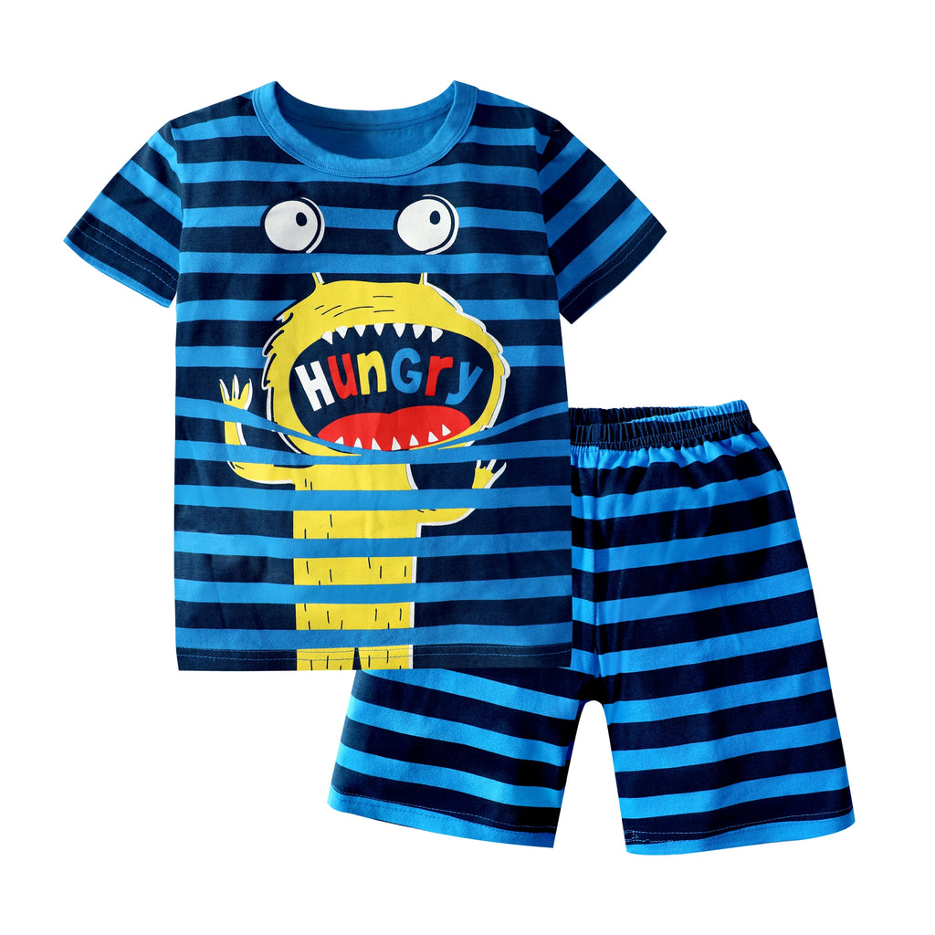2 4 6 8 10 Years Kids Pjs Sets Summer Pajamas for Children Cotton Boys Sleepwear Baby Pyjamas Short Sleeves Girl Sets Nightwear