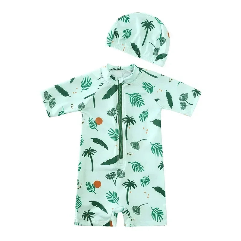 UV Baby Girl Swimsuit One Piece Swimming Jumpsuit Ruffles Bathing Suit SPF 50 Long Sleeve Kids Swimwear for Girls 1-7 Years