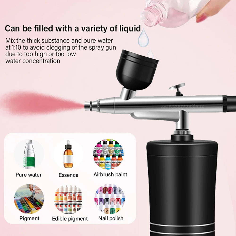 Airbrush with Compressor Airbrush Painting Mini Spray Gun for Painting Wireless Electric Paint Gun Airbrush Kit with Compressor