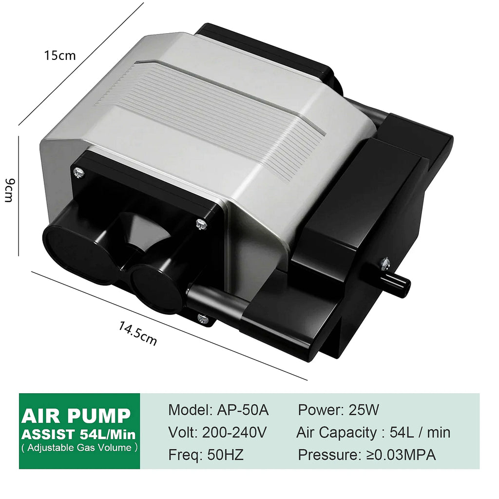 NEJE 25W Air Compressor Air Assist Pump 54L/min Air Output for All Brands CNC Laser Engraving Machines Low Noise Cutting Tools