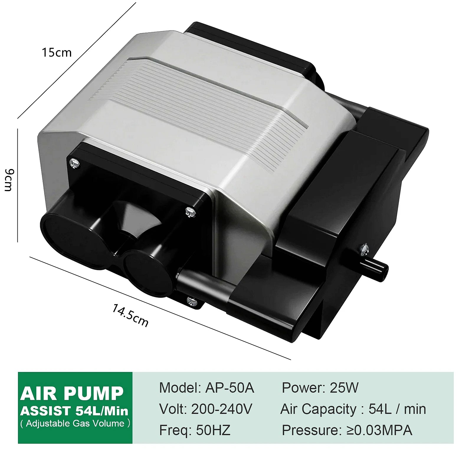 NEJE 25W Air Compressor Air Assist Pump 54L/min Air Output for All Brands CNC Laser Engraving Machines Low Noise Cutting Tools