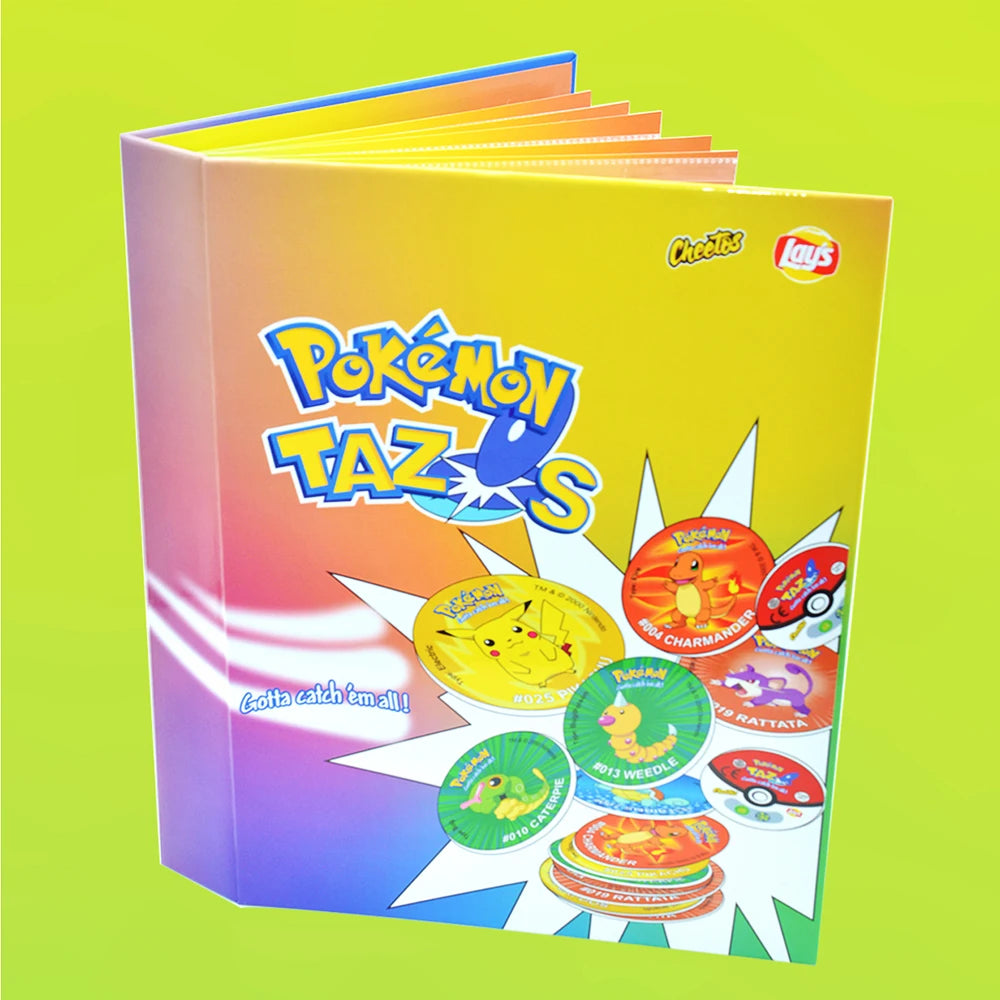 100/160pcs Pokemon Tazos 1/ 2 Generation Strokes Box 3D Round Square Collection Cards Album Trainer Pogs Cheetos Chipitaps