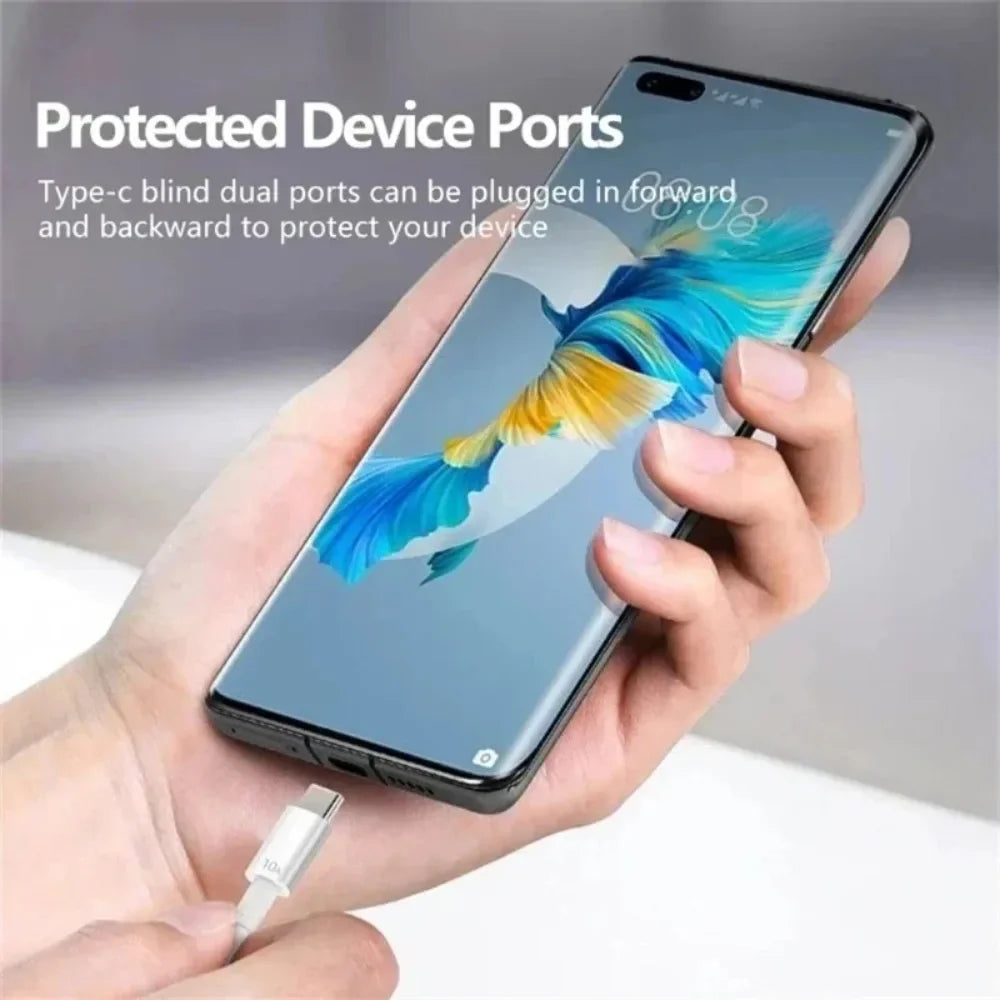 120W 10A USB -C Quick Charging Cable for Samsung Xiaomi Huawei USB C Mobile Phone Data Cord Super Fast Charge Data Cable 0.25-2M