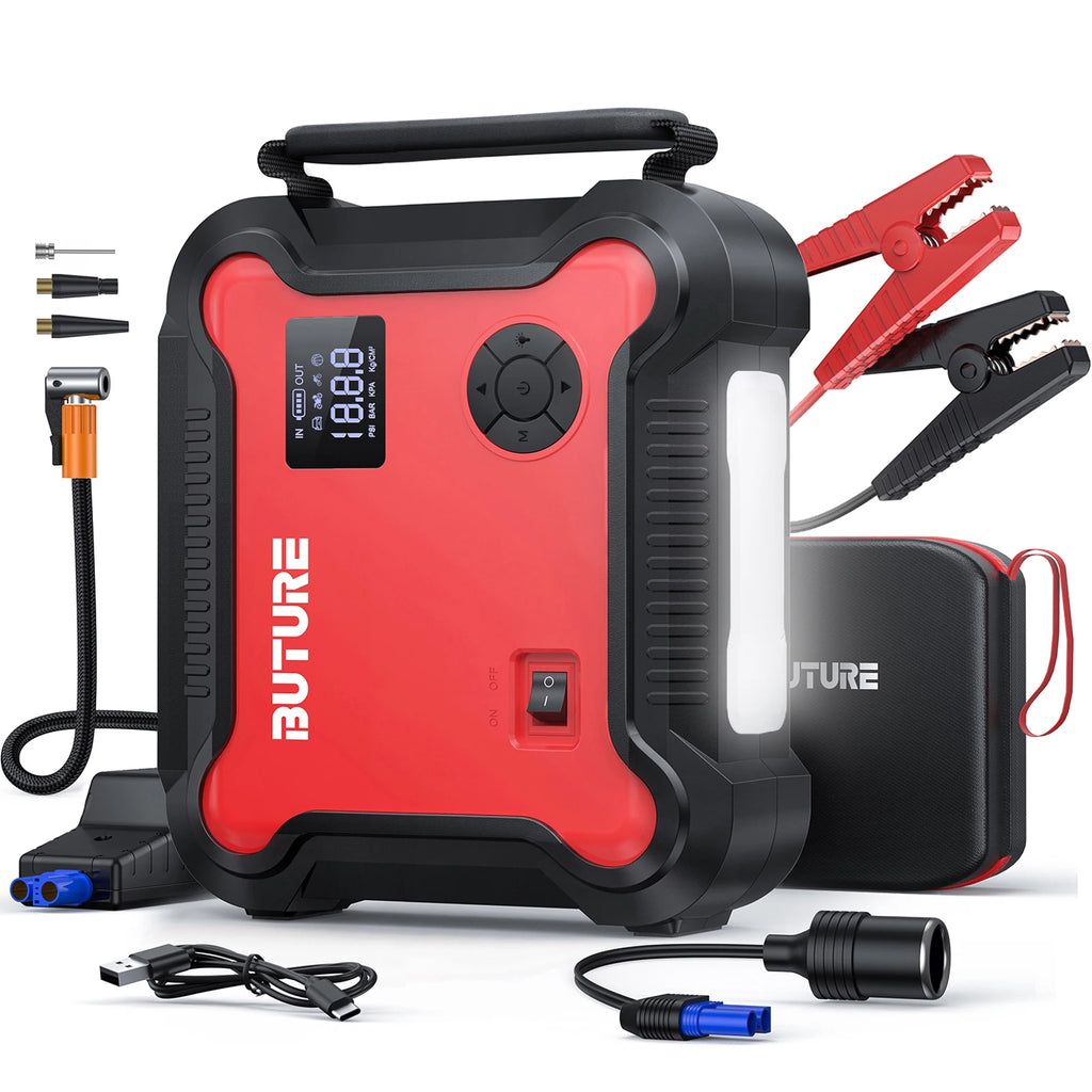 Buture 5 in 1 Car Jump Start  Air Compressor 26800mAh Power Bank Portable Battery Booster Digital Tire Inflator with 160W DC Out