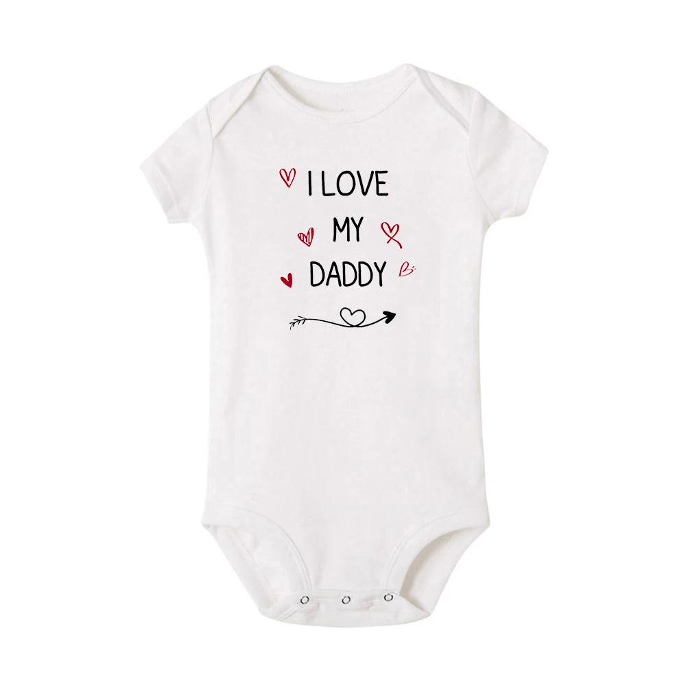 I Love My Daddy Toddler Boys Girls Summer Short Sleeve Bodysuit Gender Neutral Baby Romper Infant Clothes Father's Day Best Gift