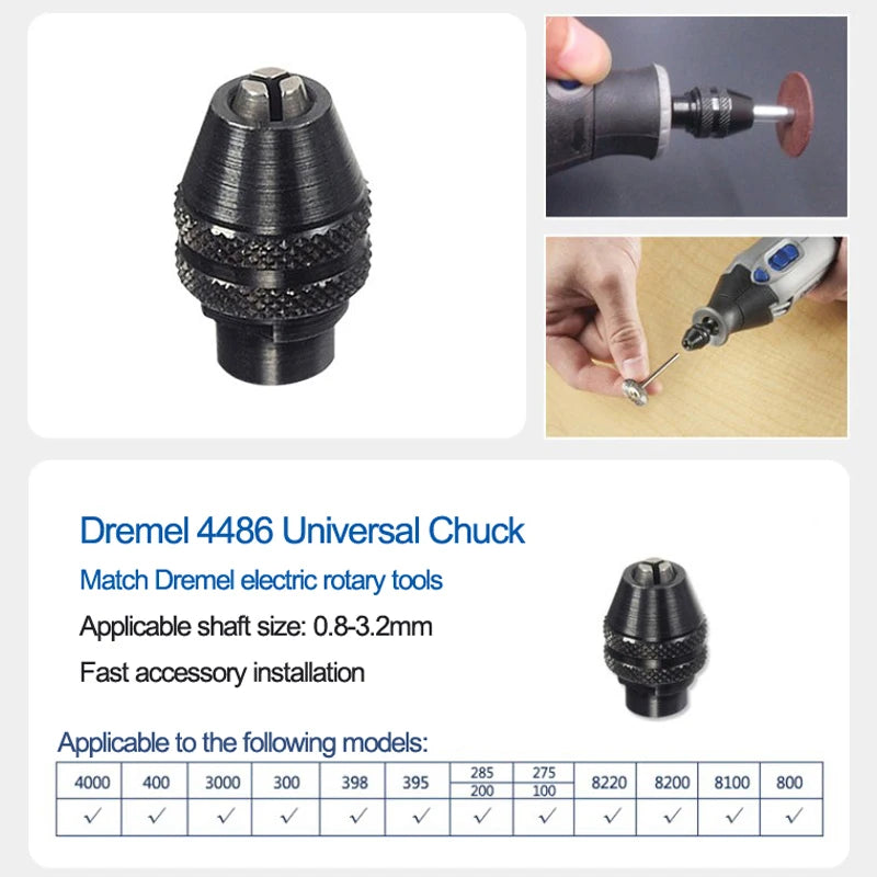 Dremel Accessories for Rotary Tool 4486 Keyless Chuck 225-1 Flexible Shaft 575 Right Angle Adapter 678-1 Guideway Pro Attachment