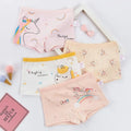 4PCS Girls Cotton Panties Summer Kid Thin Breathable Cartoon Briefs 2+y Young Children Underwears Toddler Antibacterial Knickers